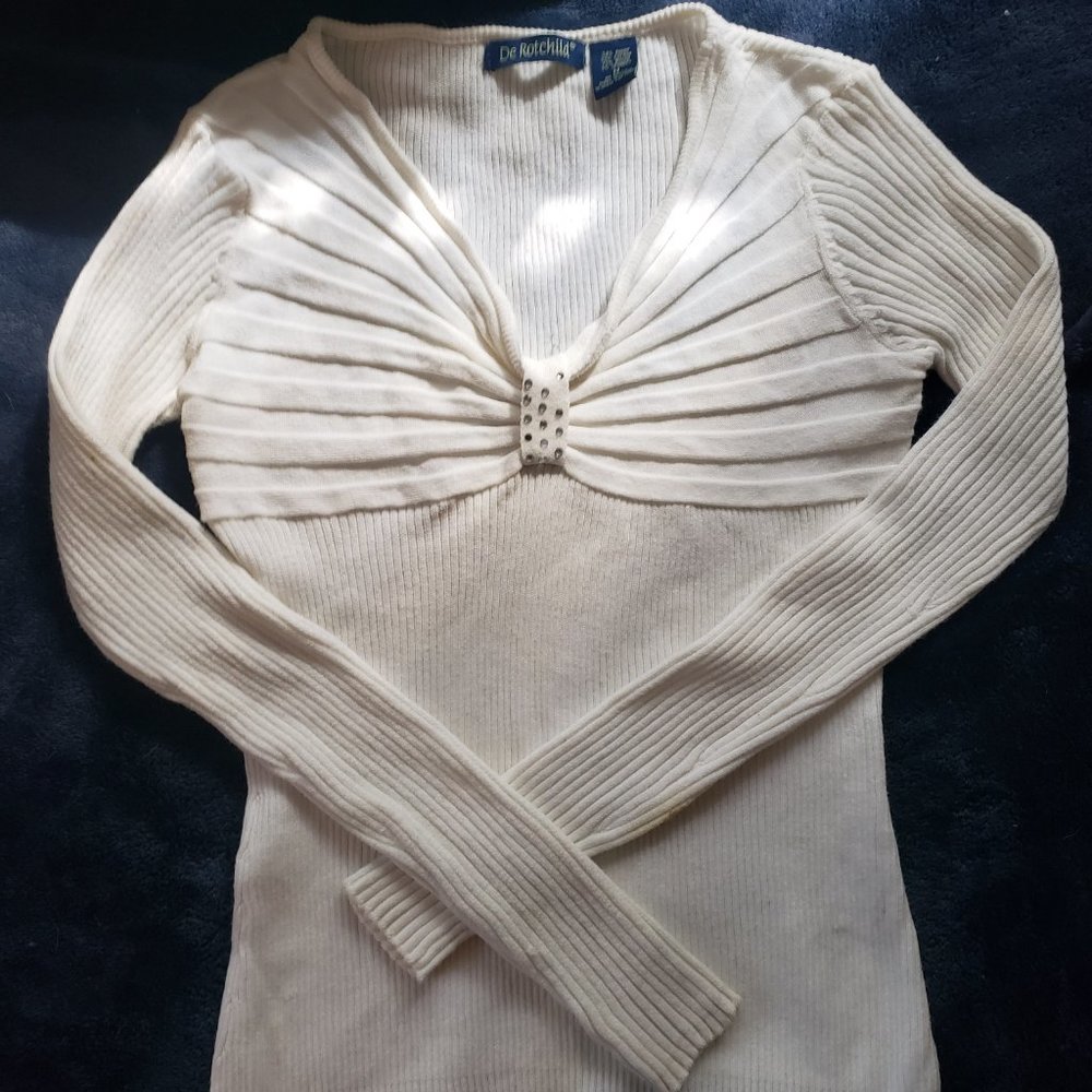 De Rotchchild Teen Girls Long Sleeve White Shirt Size M